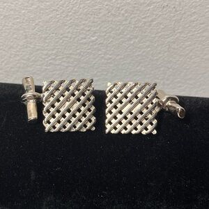 Vintage Silver Grid Cufflinks